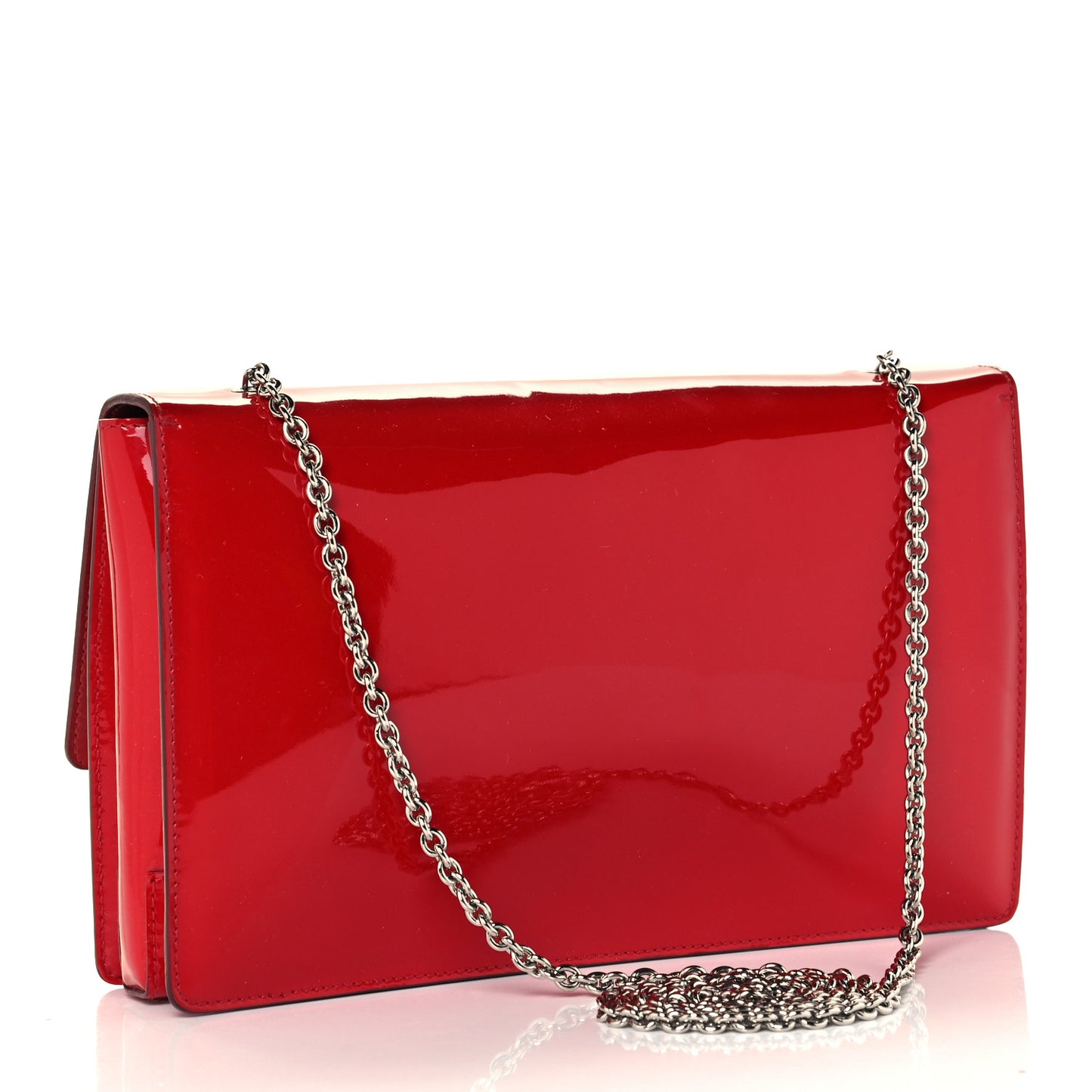 Patent Vara Bow Wallet On Chain Red