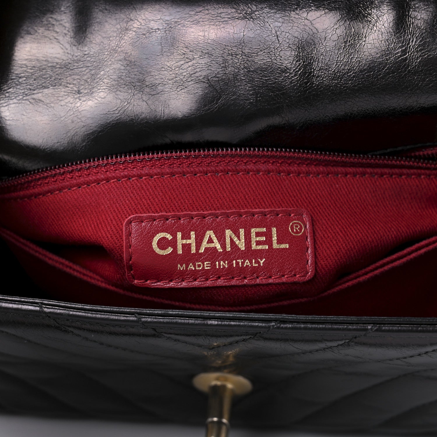 Chanel Aged Calfskin Chevron Quilted Mini Coco Handle Flap Black 6 of 10
