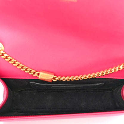 Saint Laurent Grain De Poudre Medium Monogram Kate Satchel Lipstick Fuchsia 5 of 10