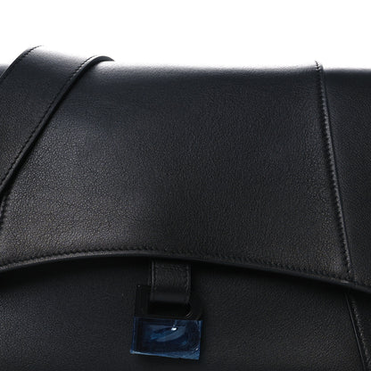 Balenciaga Semi Shiny Smooth Calfskin Monochrome M Downtown Shoulder Bag Black 9 of 12