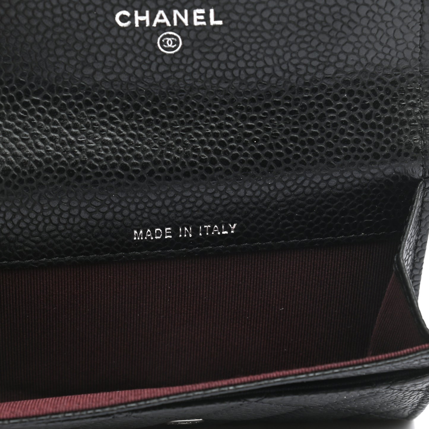 Caviar Quilted Flap Card Holder Wallet Black