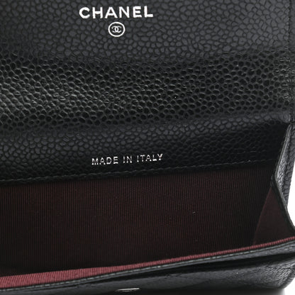 Chanel Caviar Quilted Flap Card Holder Wallet Black 5 of 8