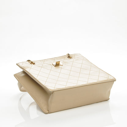 Chanel Calfskin Quilted Mademoiselle Tote Beige 8 of 13
