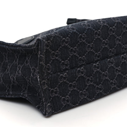 Gucci Denim Ophidia GG Monogram Tote Medium Black Grey 10 of 11