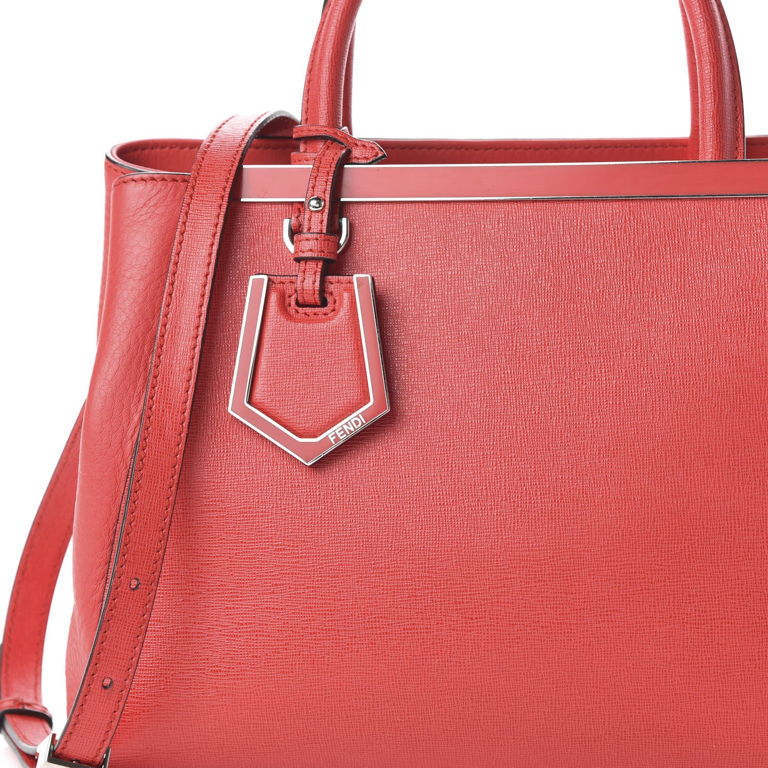 Fendi Vitello Elite Petite 2Jours Tote Papavero 9 of 10