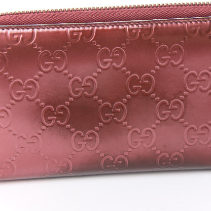 Gucci Shine Guccissima Margaux Calfskin Lovely Zip Around Wallet Tibet Red 12 of 14