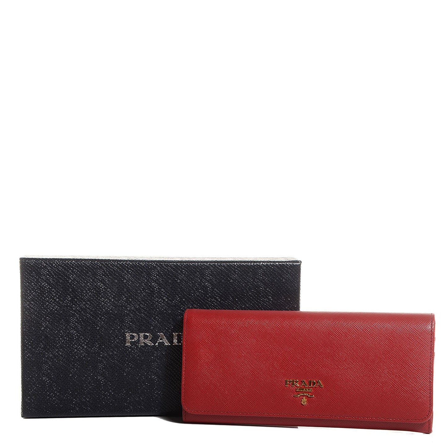 Saffiano Metal Continental Flap Wallet Fuoco
