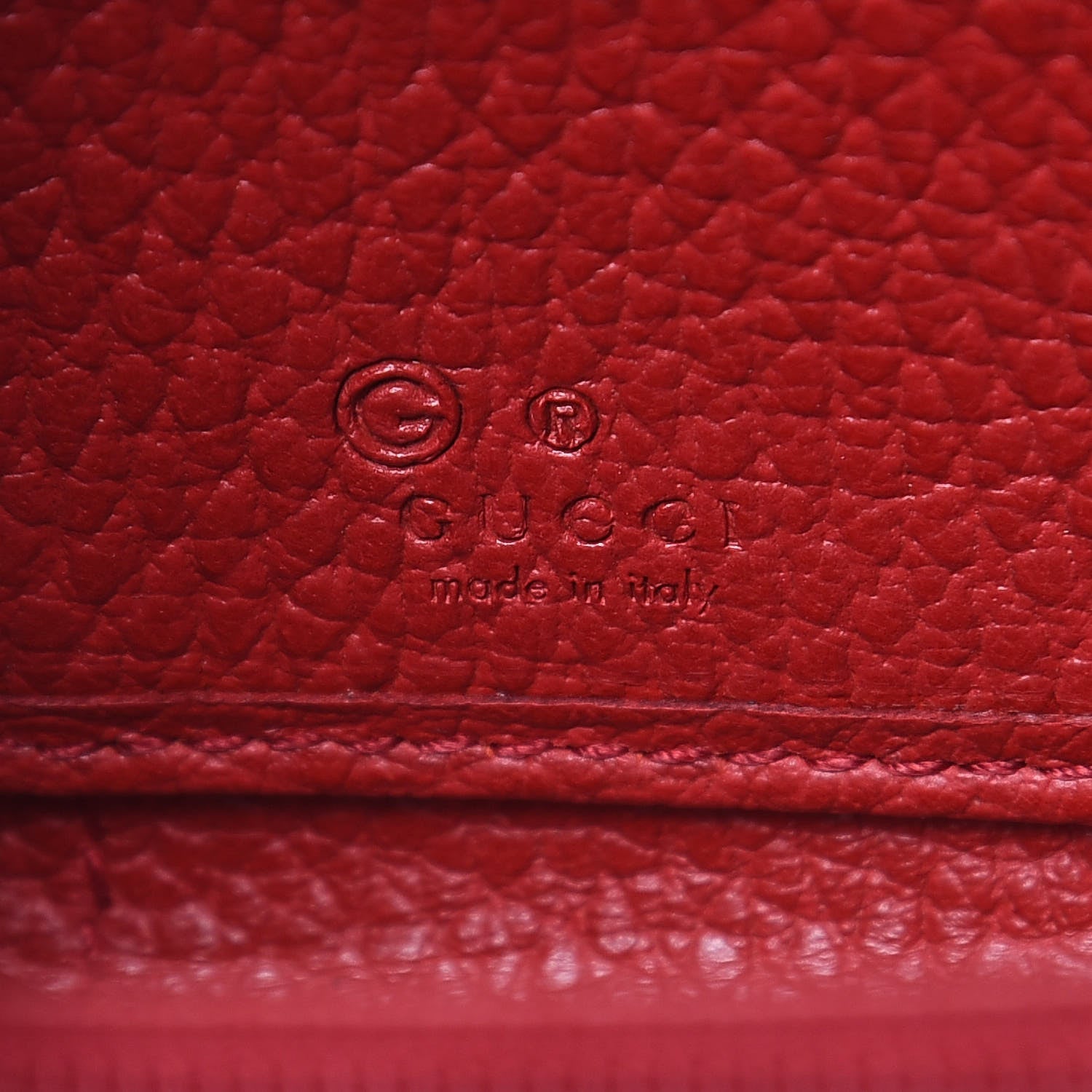 Gucci Monogram Dollar Calfskin Zip Around Wallet Beige Ebony Rosso 6 of 11