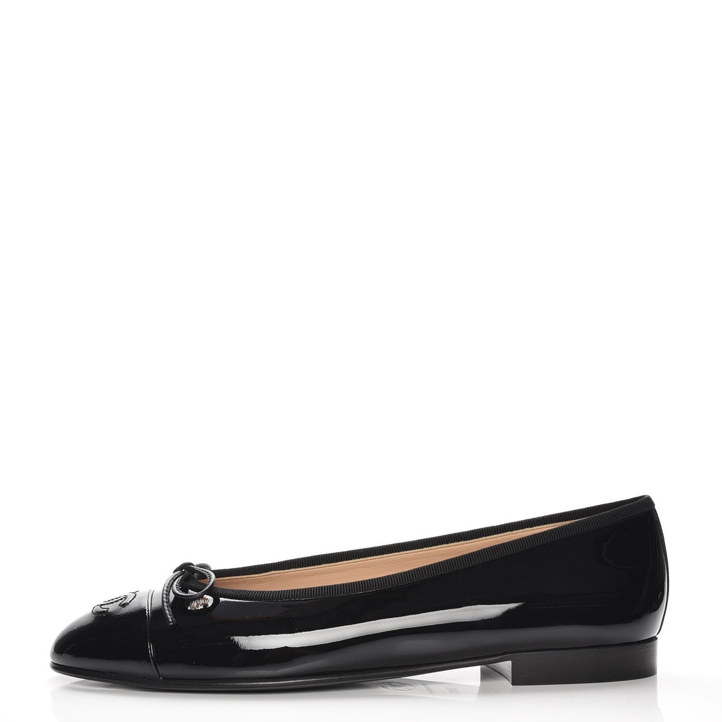 Patent CC Cap Toe Ballerina Flats 38.5 Black