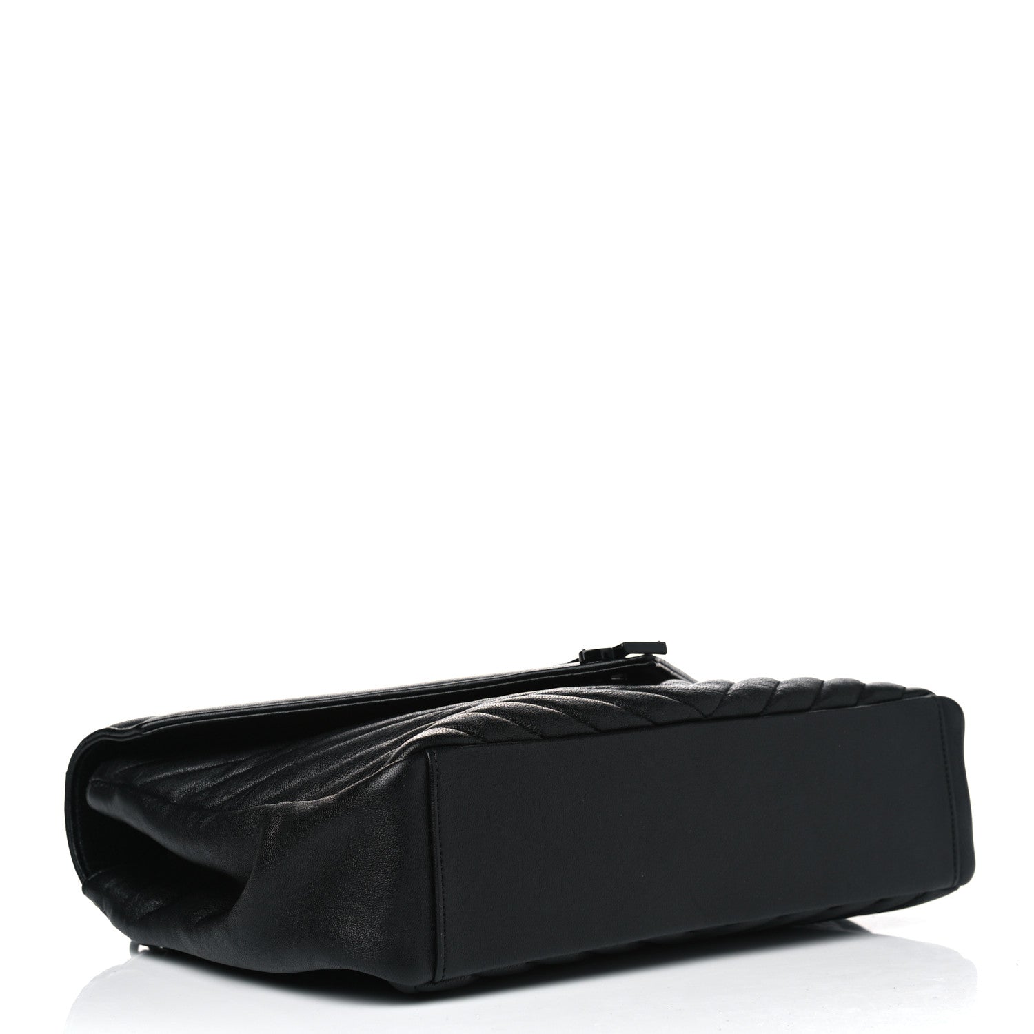 Saint Laurent Sheepskin Matelasse Chevron Monogram Monochrome Large College Satchel Black 3 of 5
