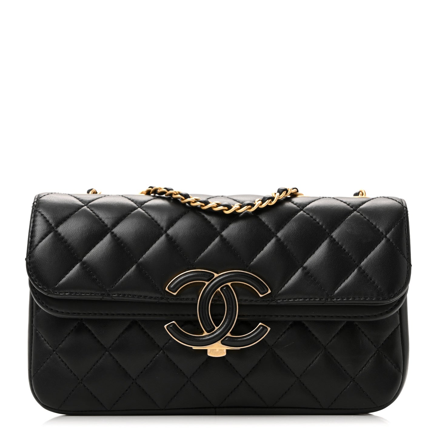 Lambskin Quilted Small CC Chic Flap Black