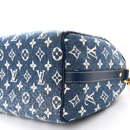 Louis Vuitton Monogram Jacquard Denim Speedy Bandouliere 25 Bleu 10 of 10