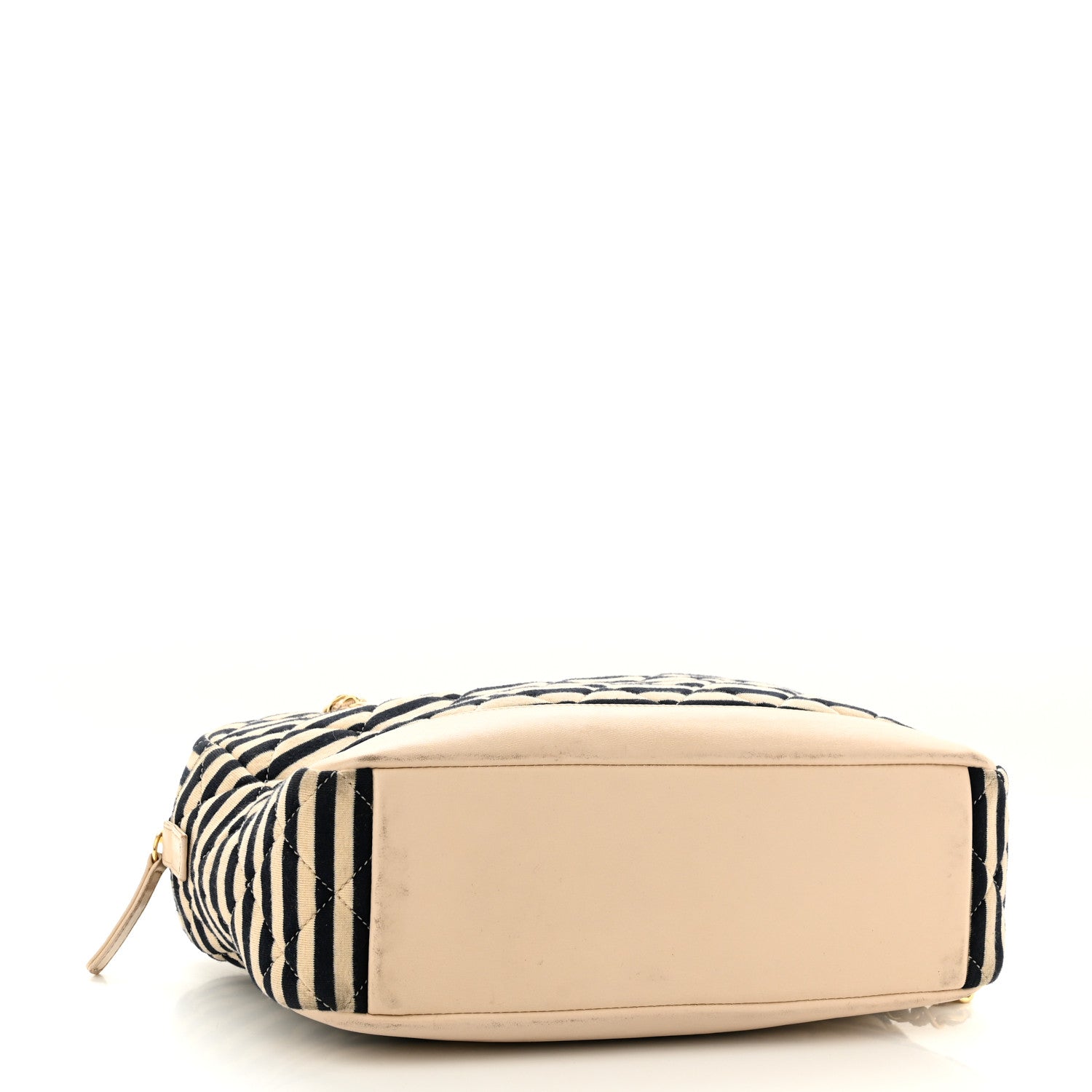Chanel Jersey Quilted Coco Sailor Camera Case Beige Navy 4 of 14
