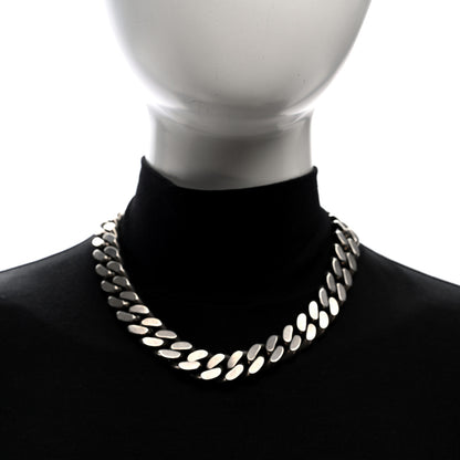 Saint Laurent Metal Curb Chain Necklace Oxidized Silver 2 of 4