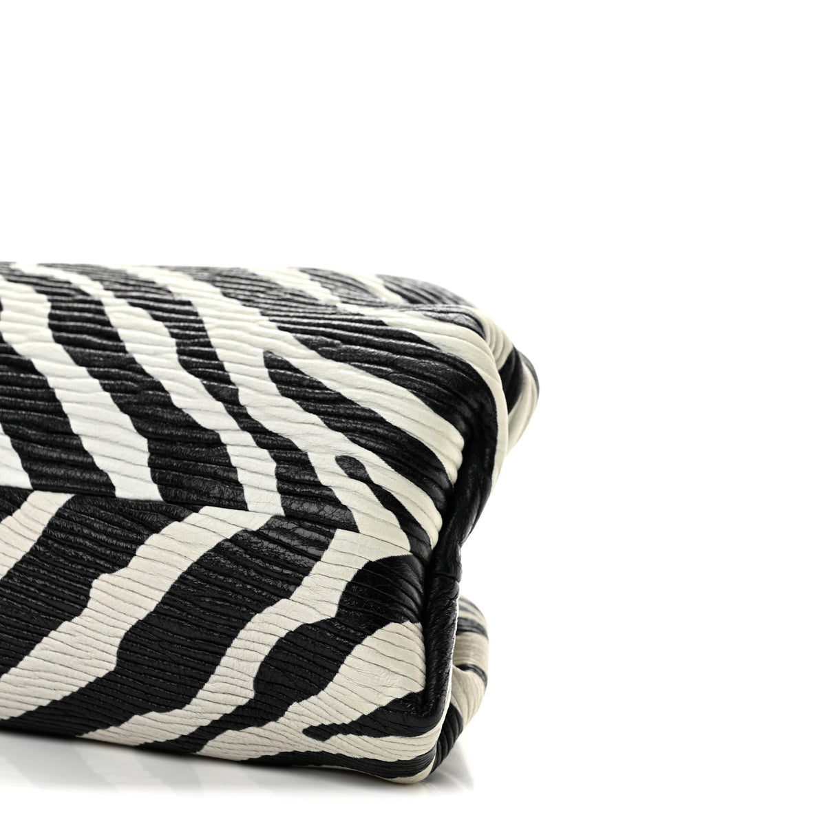Bottega Veneta Nappa Zebra Print The Pouch Oversized Clutch White Black 10 of 10