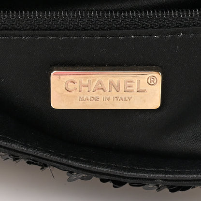 Chanel Sequin Striped Classic Mini Flap Black Gold 6 of 13