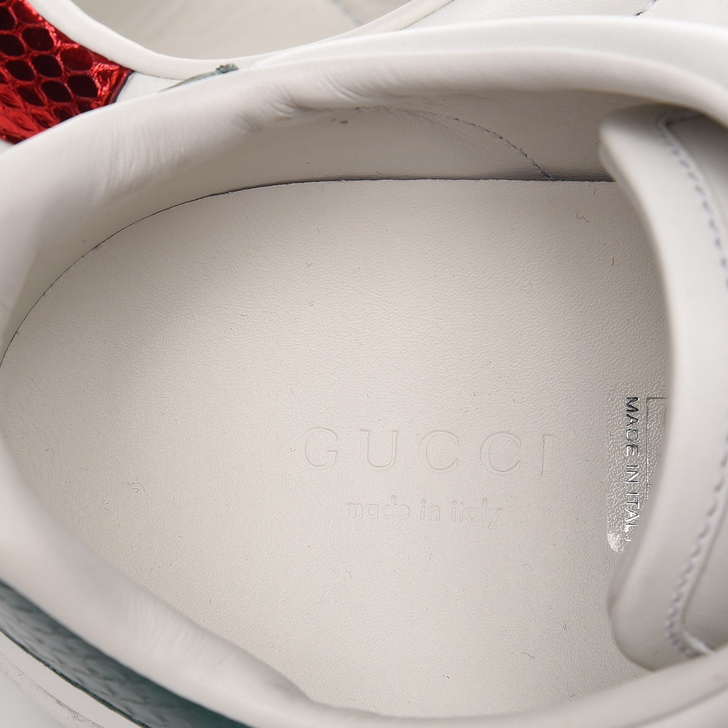 Gucci Calfskin Web Studded Ace Sneakers 38 White 8 of 9