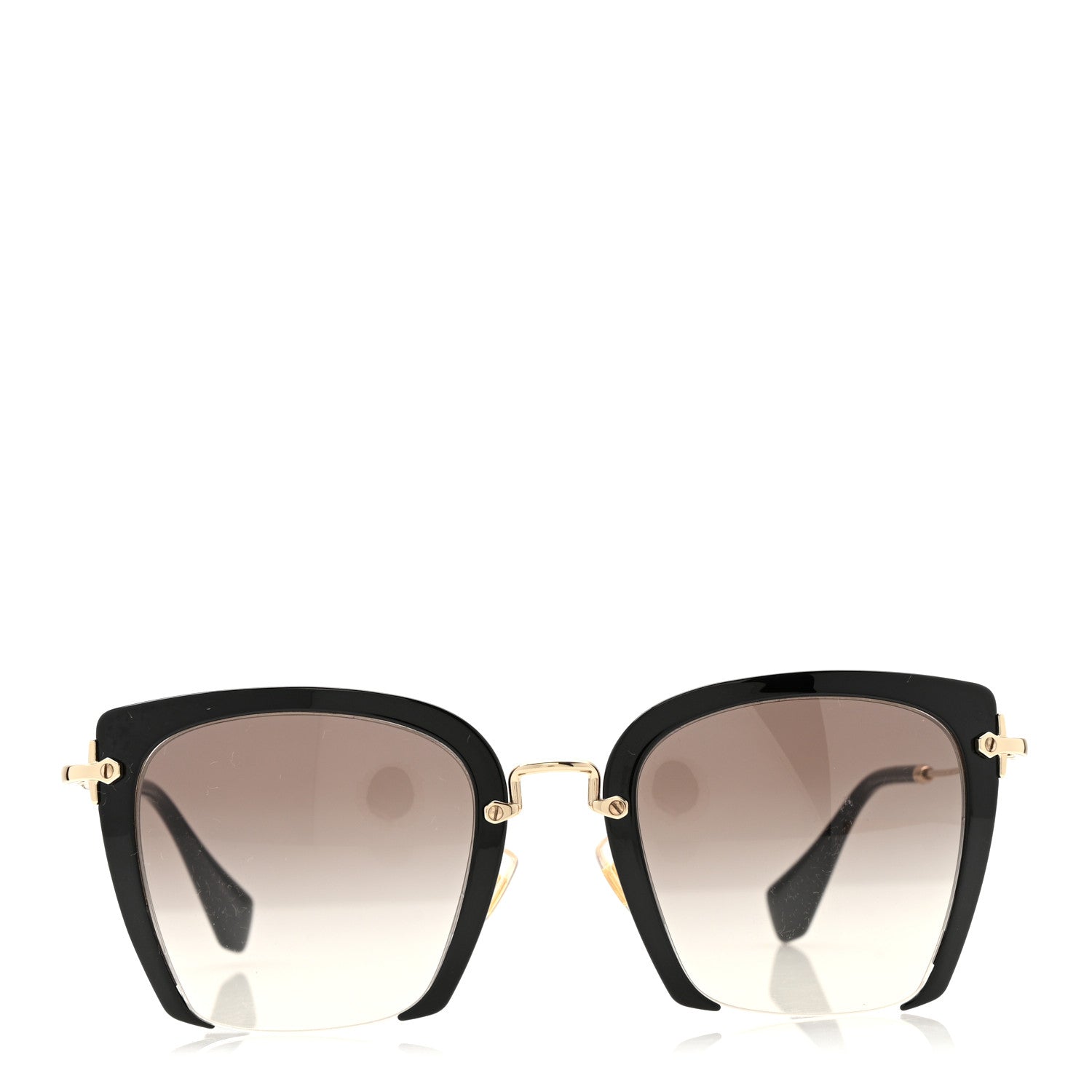 Miu Miu Metal Square Sunglasses SMU 52R Black Gold 6 of 24