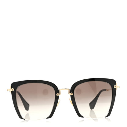 Miu Miu Metal Square Sunglasses SMU 52R Black Gold 6 of 24