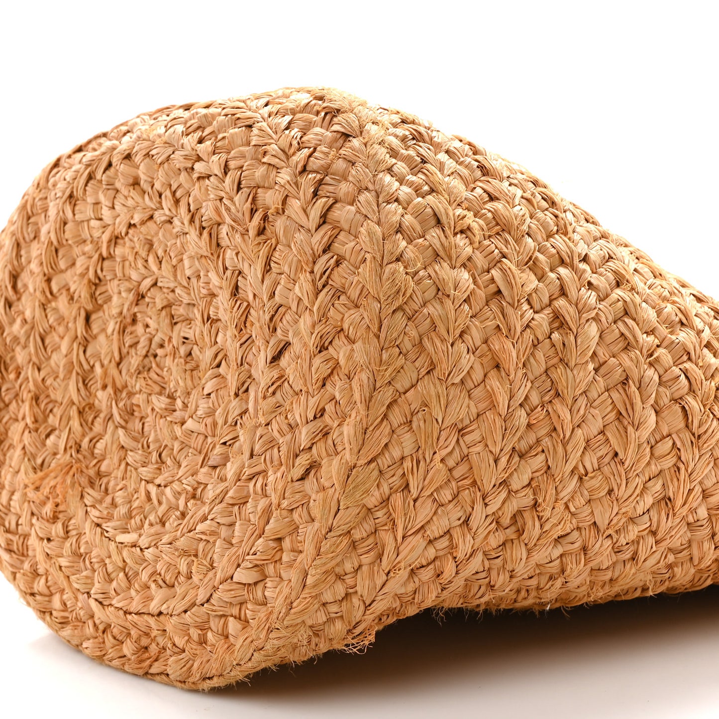 Raffia Calfskin Small Panier Tote Naturale Nut