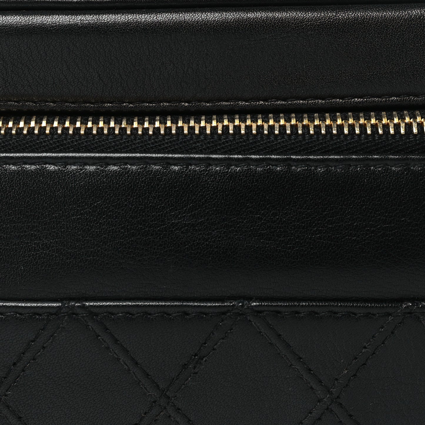 Lambskin Vanity Cosmetic Case Black