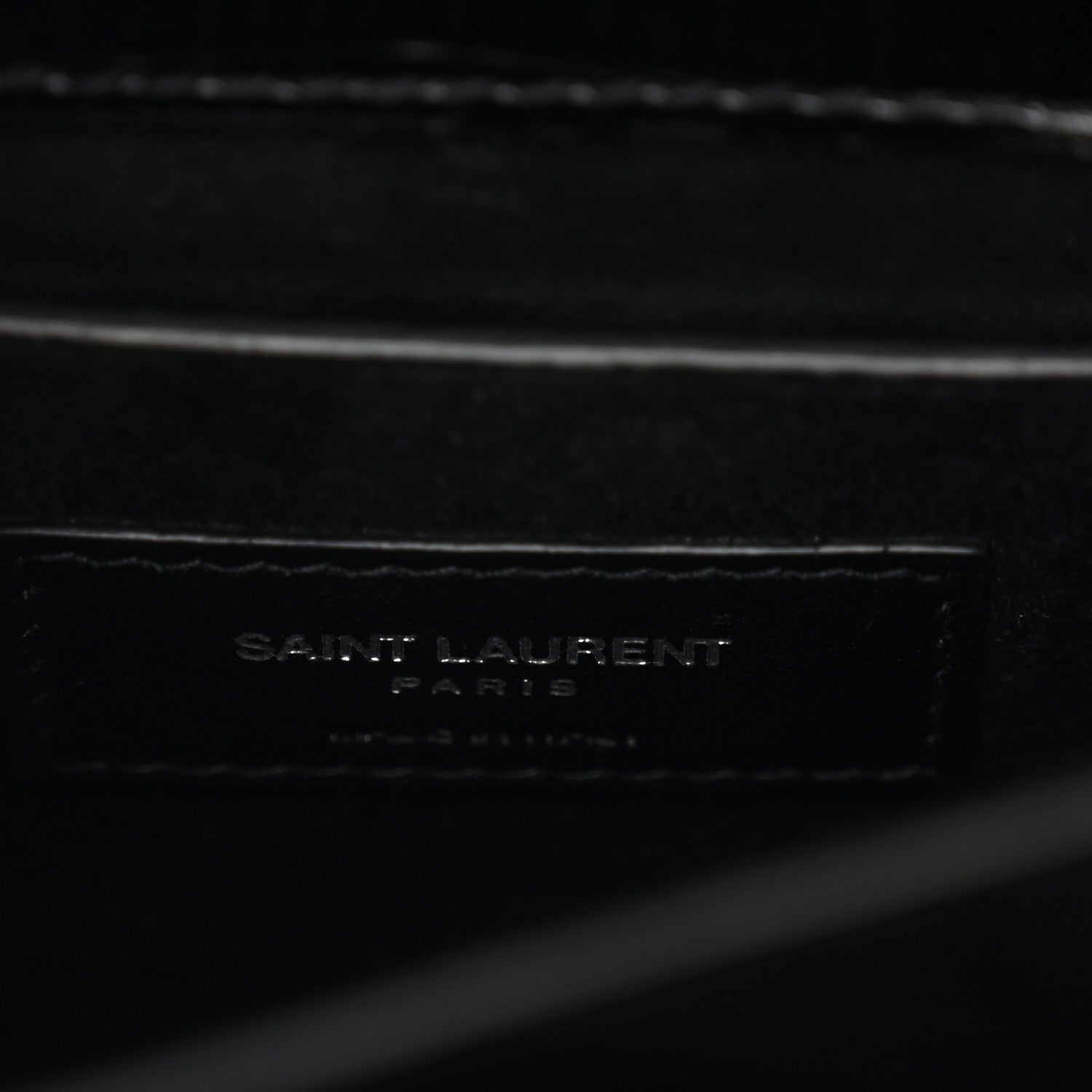 Saint Laurent Calfskin Crocodile Embossed Medium Monogram Sunset Black 6 of 11