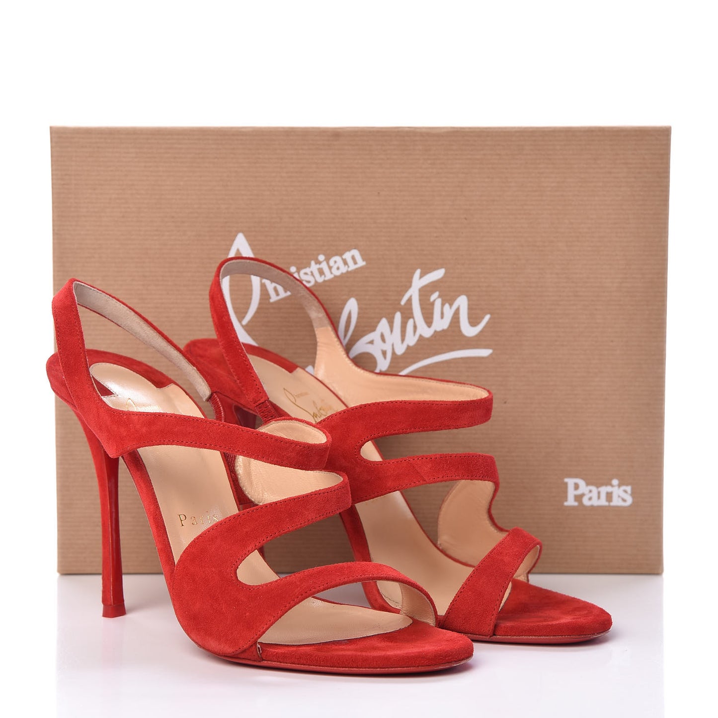Veau Velours Vavazou 100 Strappy Sandals 39.5 Loubi