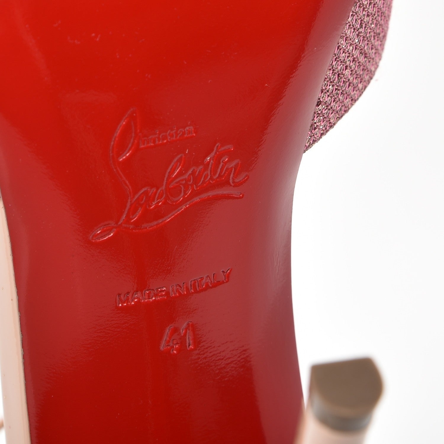 Christian Louboutin Glitter Fabric Patent Dollyla 100 Pumps 41 Poudre 6 of 8