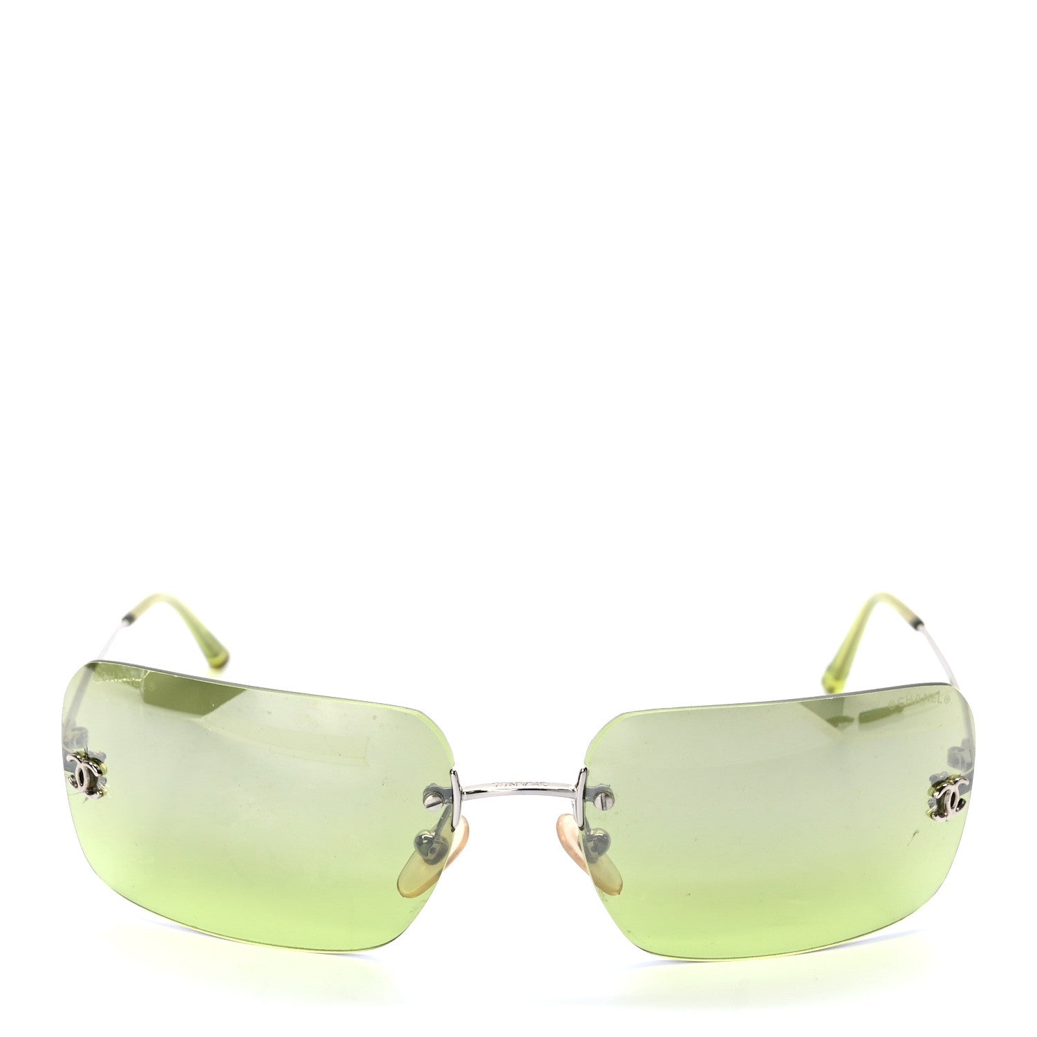 Chanel Crystal CC Logo Sunglasses 4017-D Green 2 of 7