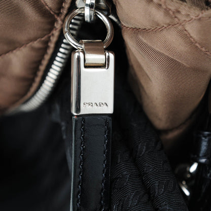 Prada Tessuto Nylon Quilted Small Tote Antilope Black 13 of 13