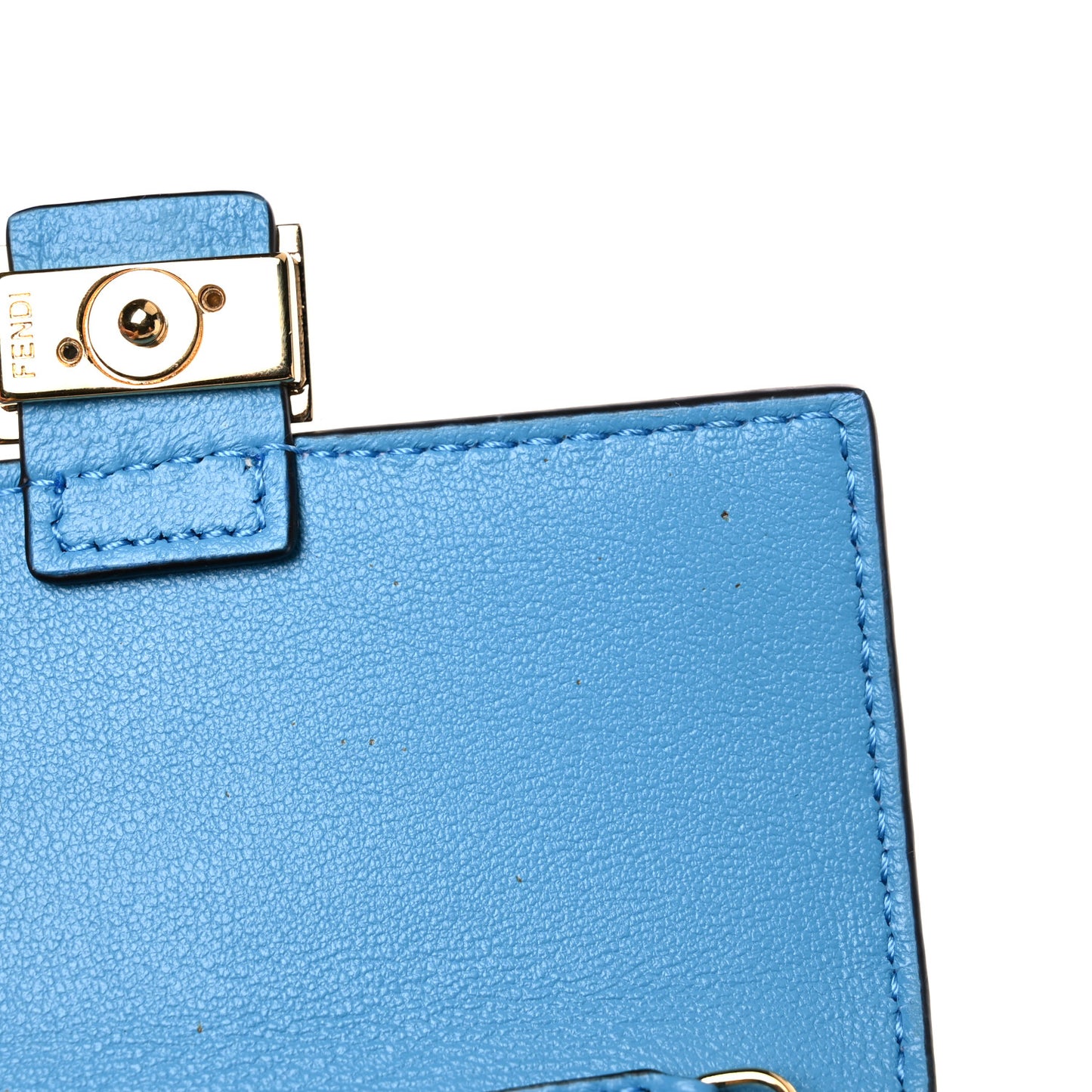 X SARAH COLEMAN Vitello Liberty Ceylon Micro FF Fish Eye Embossed Nano Baguette Charm Multicolor Cyber Blue
