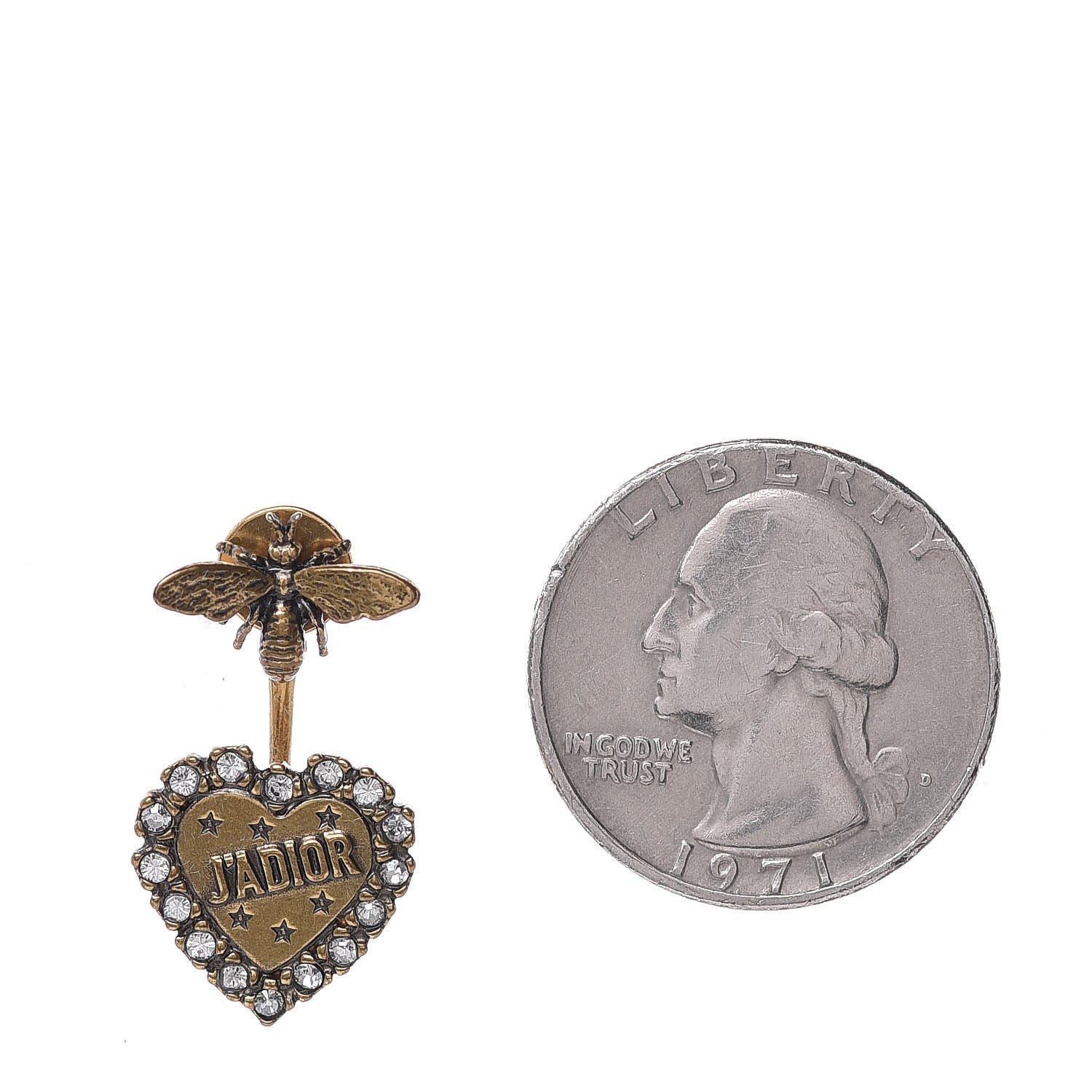 Christian Dior Metal Bee J'Adior Earrings Aged Gold 2 of 5
