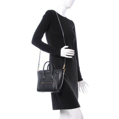 Celine Smooth Calfskin Nano Luggage Black 2 of 11