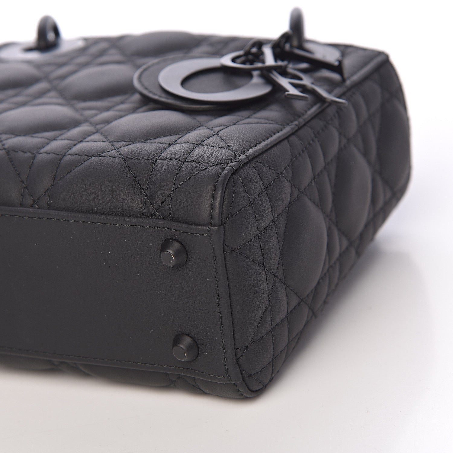 Christian Dior Ultra Matte Calfskin Cannage Mini Lady Dior Black 9 of 10