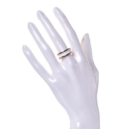Bulgari 18K Rose Gold White Ceramic B.Zero1 Two-Band Ring 52 6 2 of 5