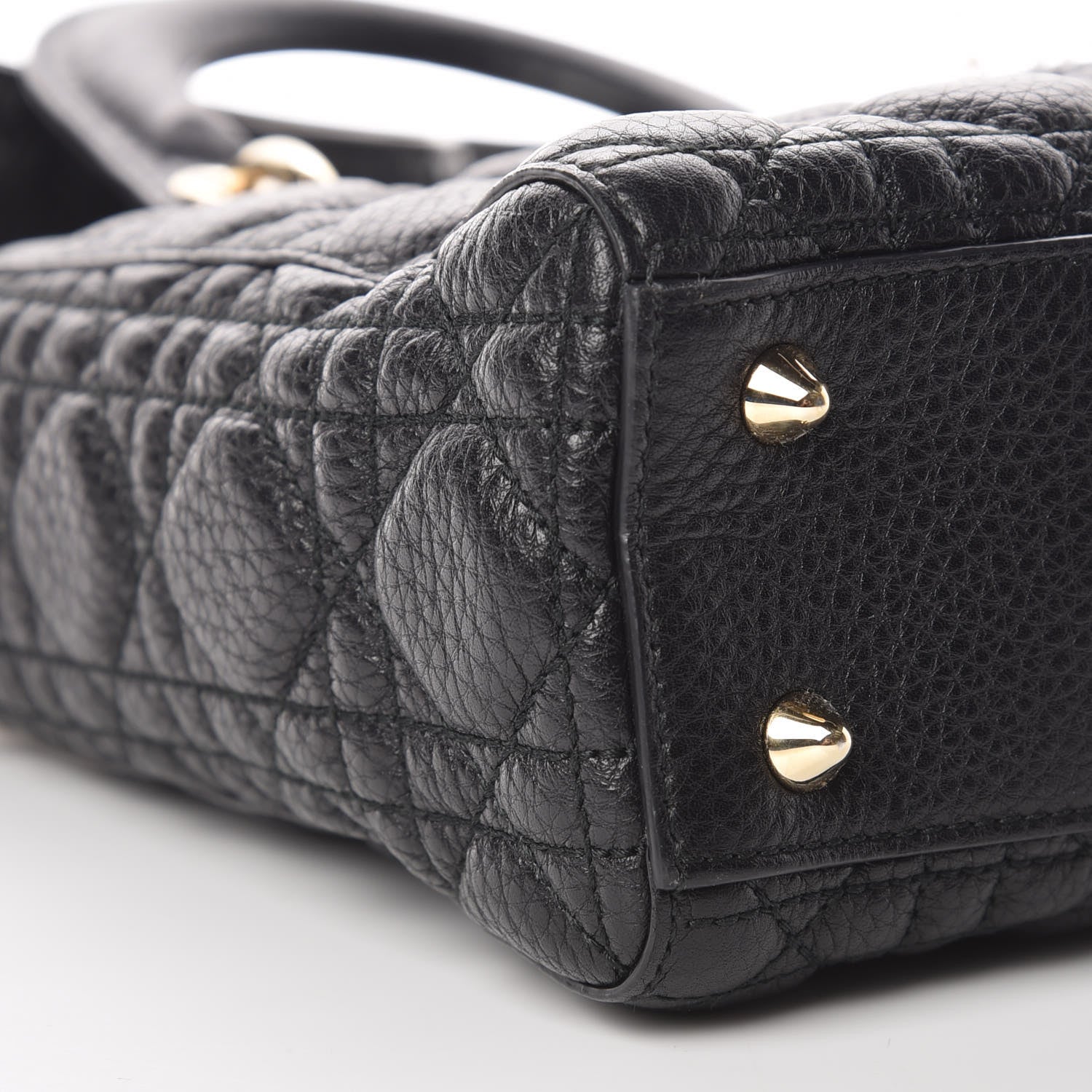 Christian Dior Grained Calfskin Cannage Small Supple Lady Dior Black 5 of 9