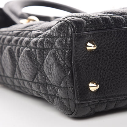 Christian Dior Grained Calfskin Cannage Small Supple Lady Dior Black 5 of 9