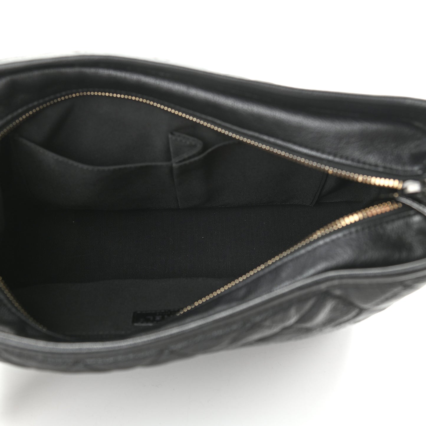 Patent Goatskin Quilted Medium Gabrielle Hobo Black