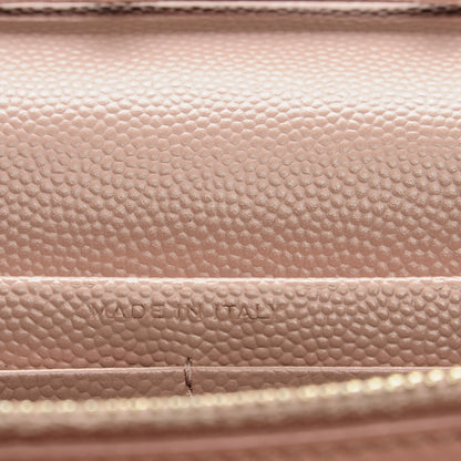 Saint Laurent Grain De Poudre Matelasse Chevron Monogram Chain Wallet Pale Pink 7 of 15