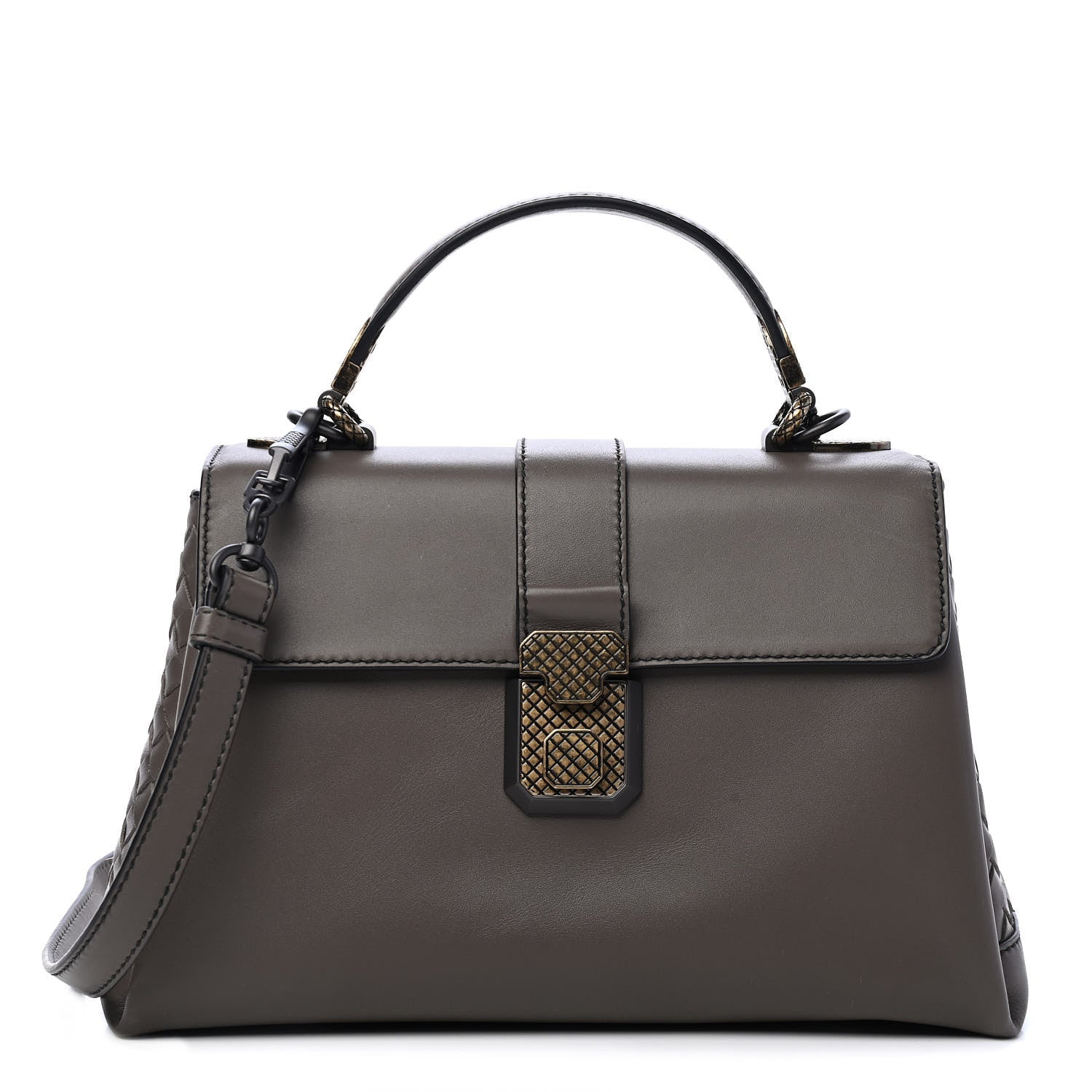 Bottega Veneta Calfskin Small Piazza Bag Steel 1 of 7