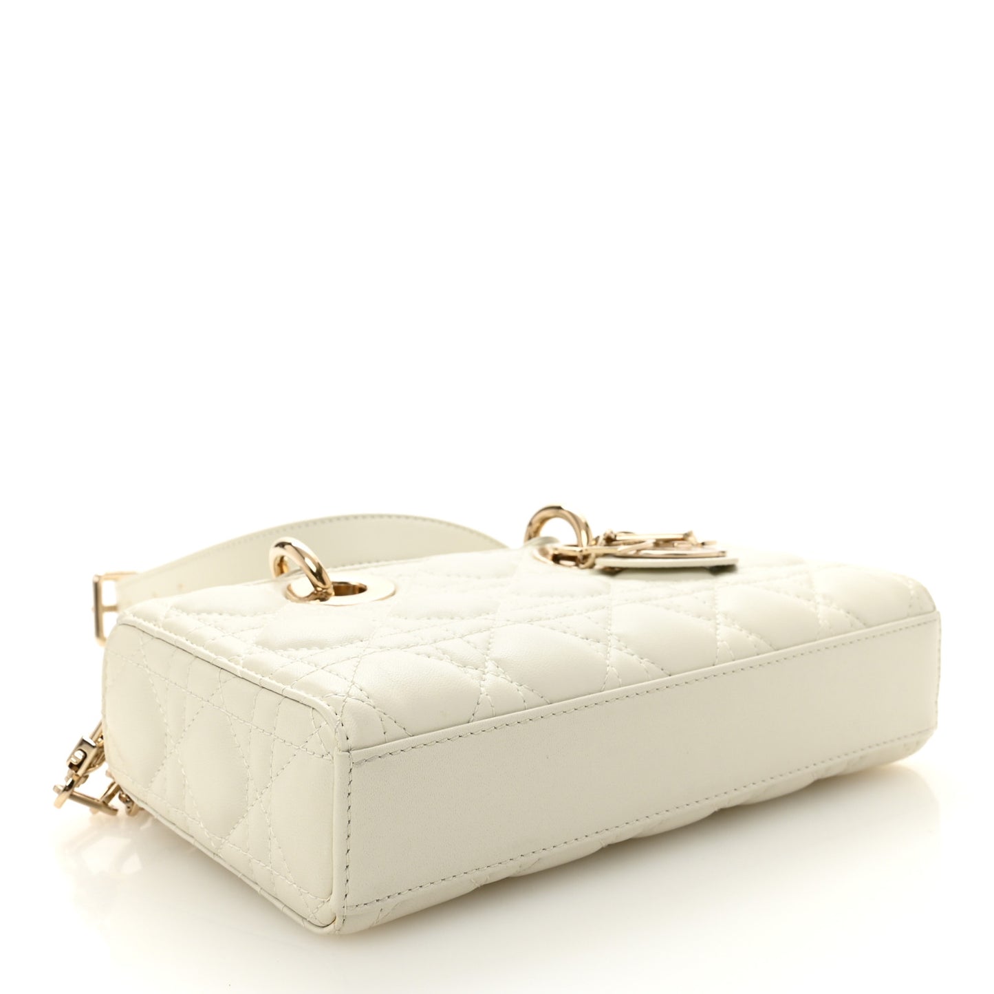 Lambskin Cannage Small Lady D-Joy Latte