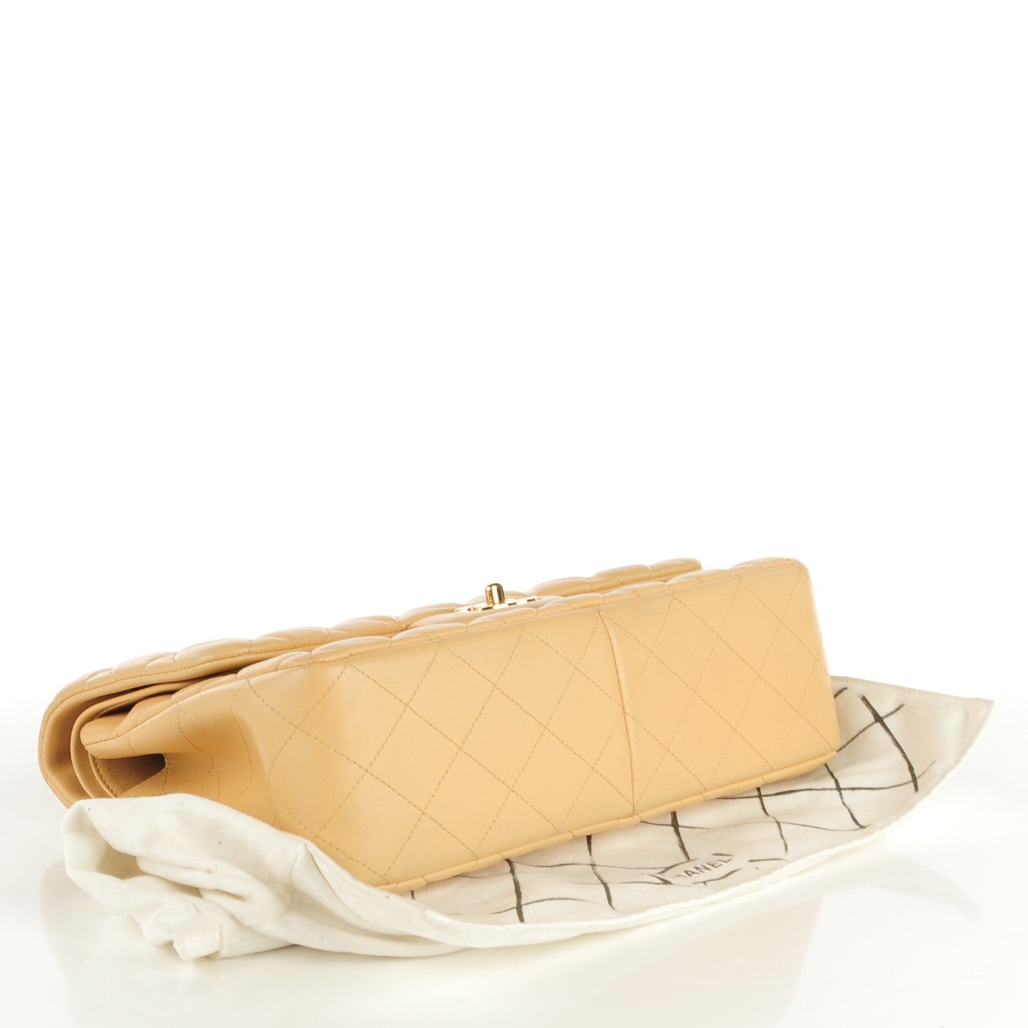 Chanel Lambskin Quilted Jumbo Double Flap Beige 4 of 8