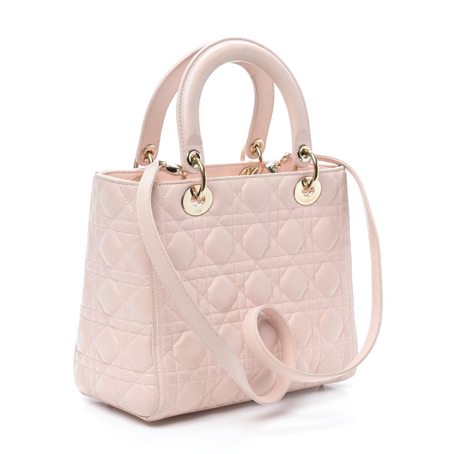 Christian Dior Lambskin Cannage Medium Lady Dior Light Pink 3 of 9