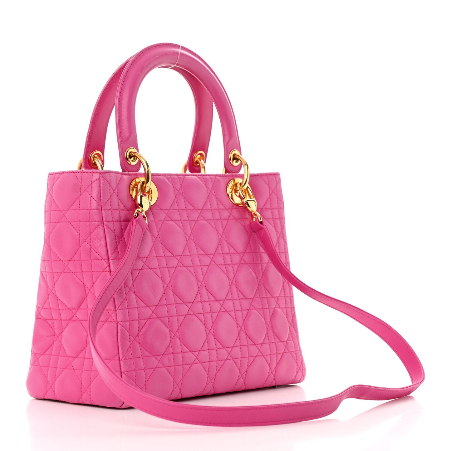 Lambskin Cannage Medium Lady Dior Pink