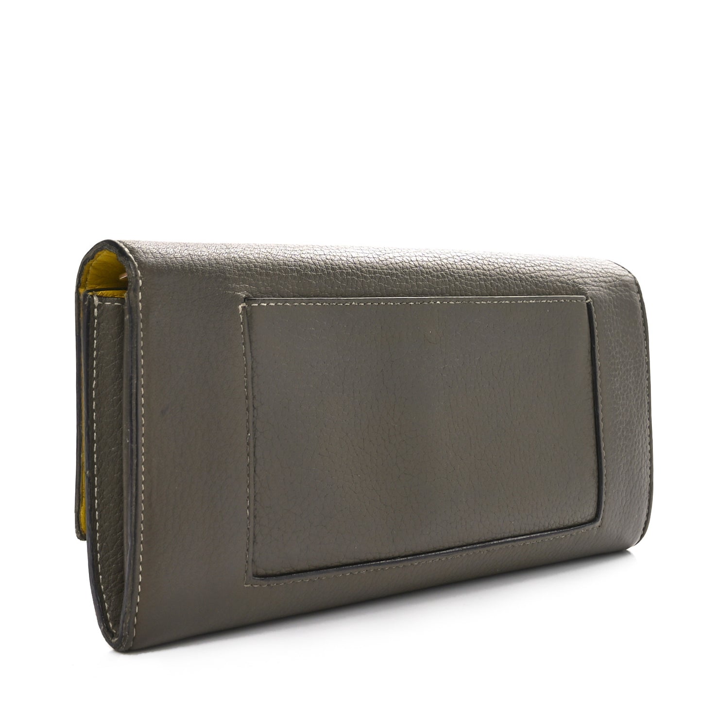 Drummed Calfskin Large Multifunction Flap Wallet Souris