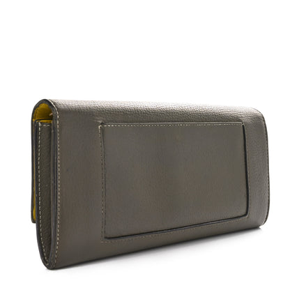 Celine Drummed Calfskin Large Multifunction Flap Wallet Souris 3 of 11