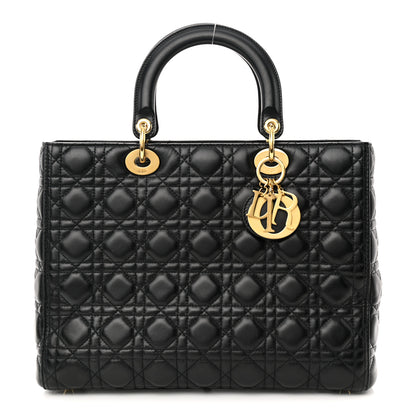 Christian Dior Lambskin Cannage Large Lady Dior Black 1 of 10