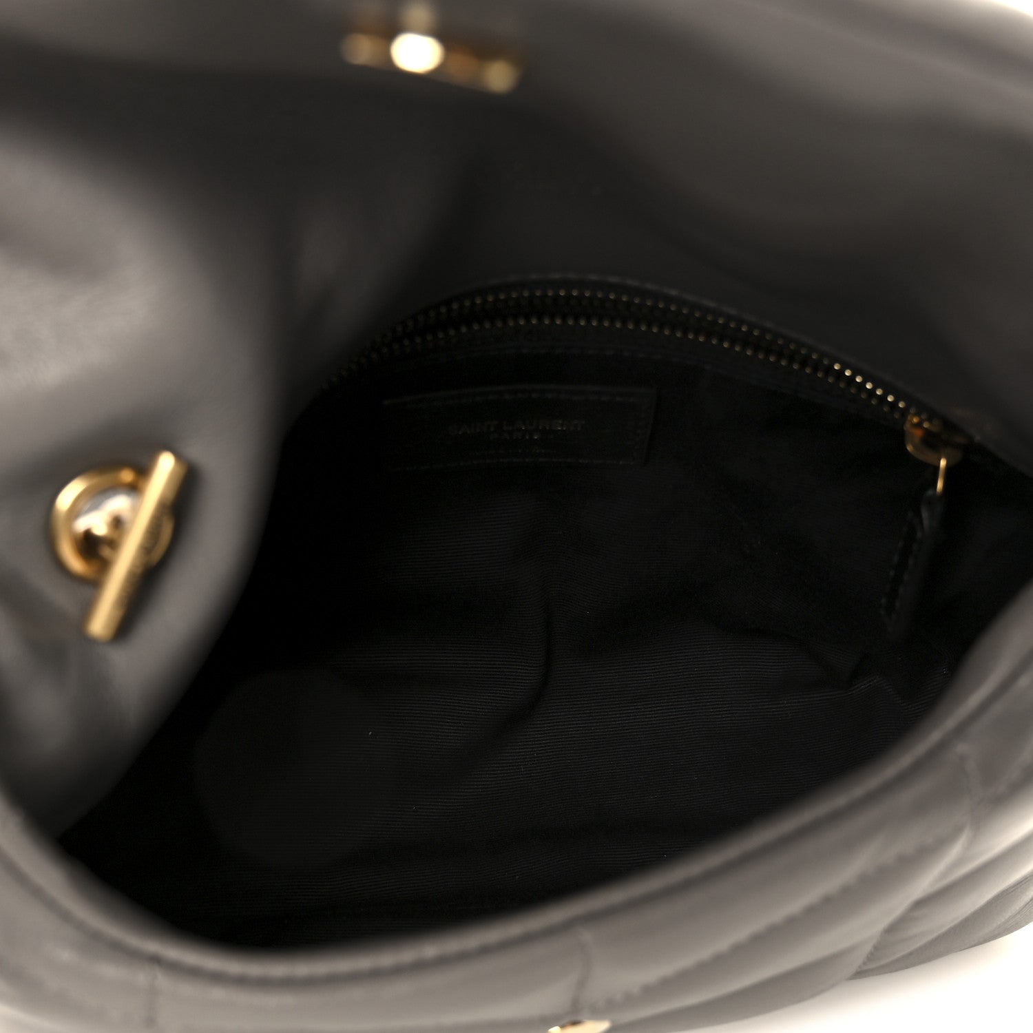 Saint Laurent Lambskin Quilted Toy Loulou Puffer Monogram Chain Satchel Fog 5 of 11