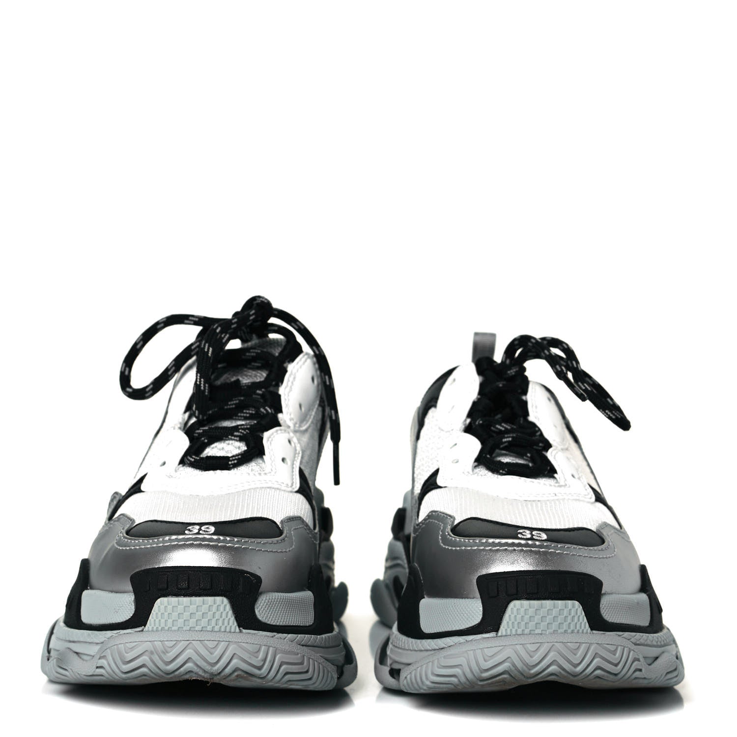 Balenciaga Metallic Fabric Mesh Mens Triple S Sneakers 39 Grey Dark Grey Black 3 of 11