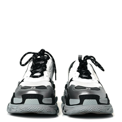 Balenciaga Metallic Fabric Mesh Mens Triple S Sneakers 39 Grey Dark Grey Black 3 of 11